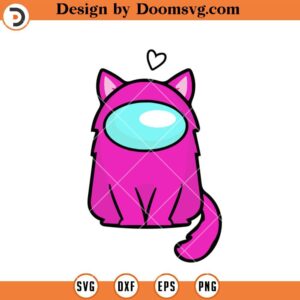 Kitty Among Us SVG, Pink Cat Gamer SVG