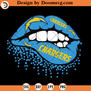 LA Chargers SVG, LA Chargers Lips Football SVG, Football SVG