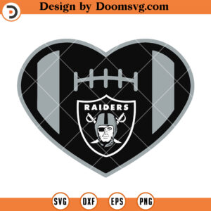 Las Vegas Raiders SVG, Raiders Heart Logo SVG, NFL Football Team SVG Files For Cricut V3