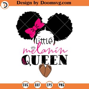 Little Melanin Queen SVG, Peekaboo Afro Black Girl SVG