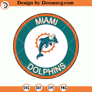 Miami Dolphins SVG, Logo Circle Miami Dolphins SVG, NFL Football Team SVG