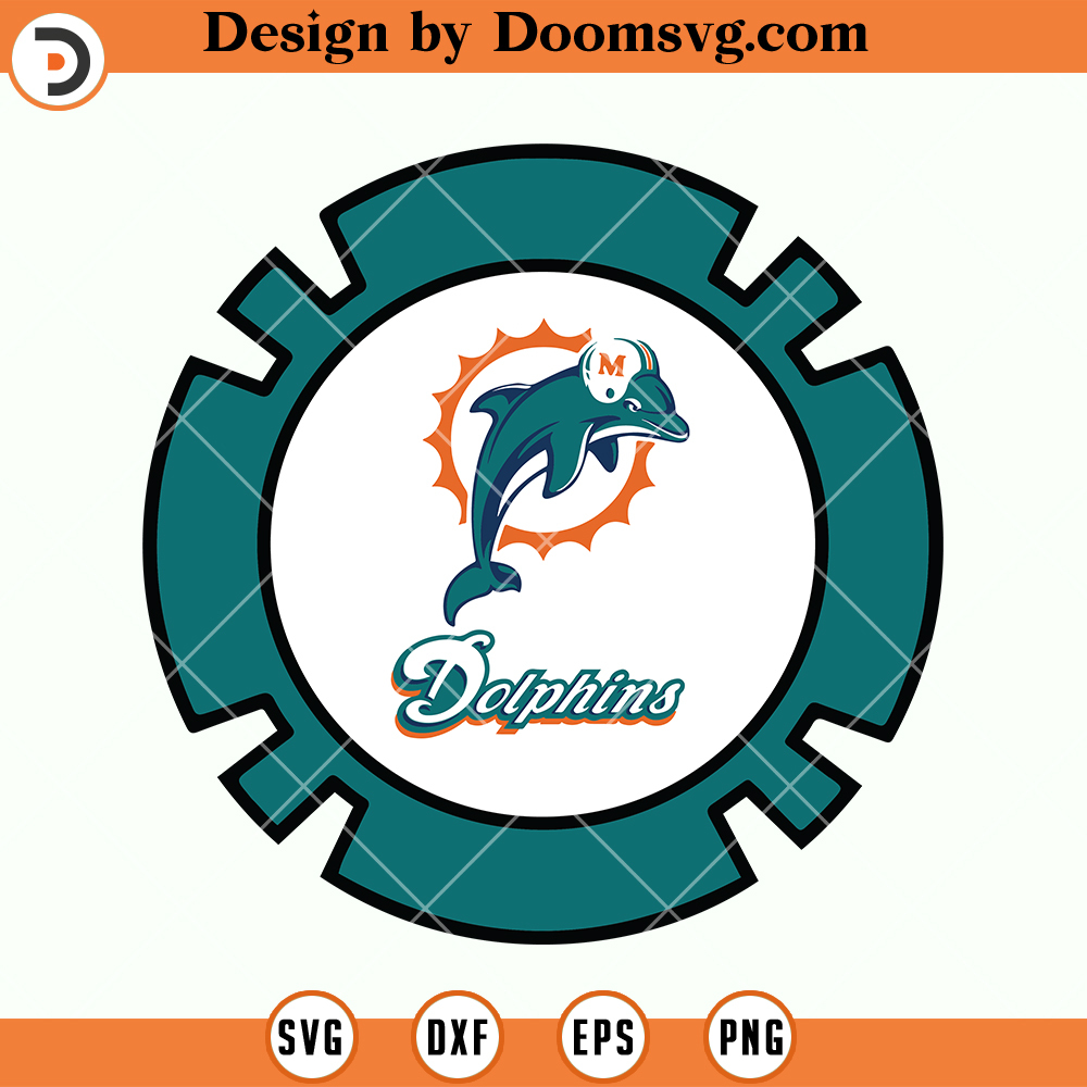 Miami Dolphins SVG, Logo Circle Miami Dolphins SVG, NFL Football Team ...