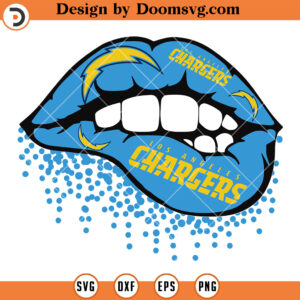 Los Angeles Chargers Sexy Lips SVG, Chargers NFL Football Team SVG Files For Cricut