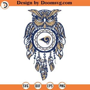 Los Angeles Rams Owl Mandala SVG, Rams SVG, NFL Football Team SVG Files For Cricut