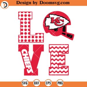 Love Chiefs Logo SVG, Kansas City Chiefs SVG, NFL Football Team SVG Files For Cricut
