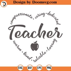 Love Teacher SVG, Teacher Virtues SVG, Teacher SVG