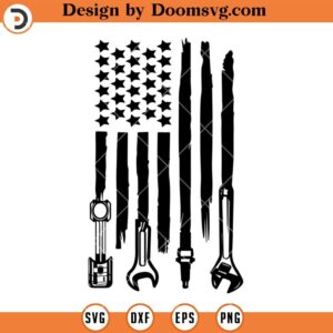 Mechanic American Flag SVG, Wrench SVG, Wrench Flag SVG