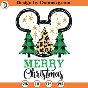 Merry Christmas Mickey Ears SVG, Christmas Disney SVG Files For Cricut