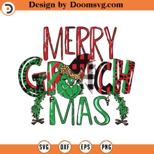 Merry Grinchmas SVG, Grinch Leopard Caro Christmas SVG