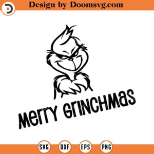 Merry Grinchmas Silhouette SVG, Grinch Christmas SVG