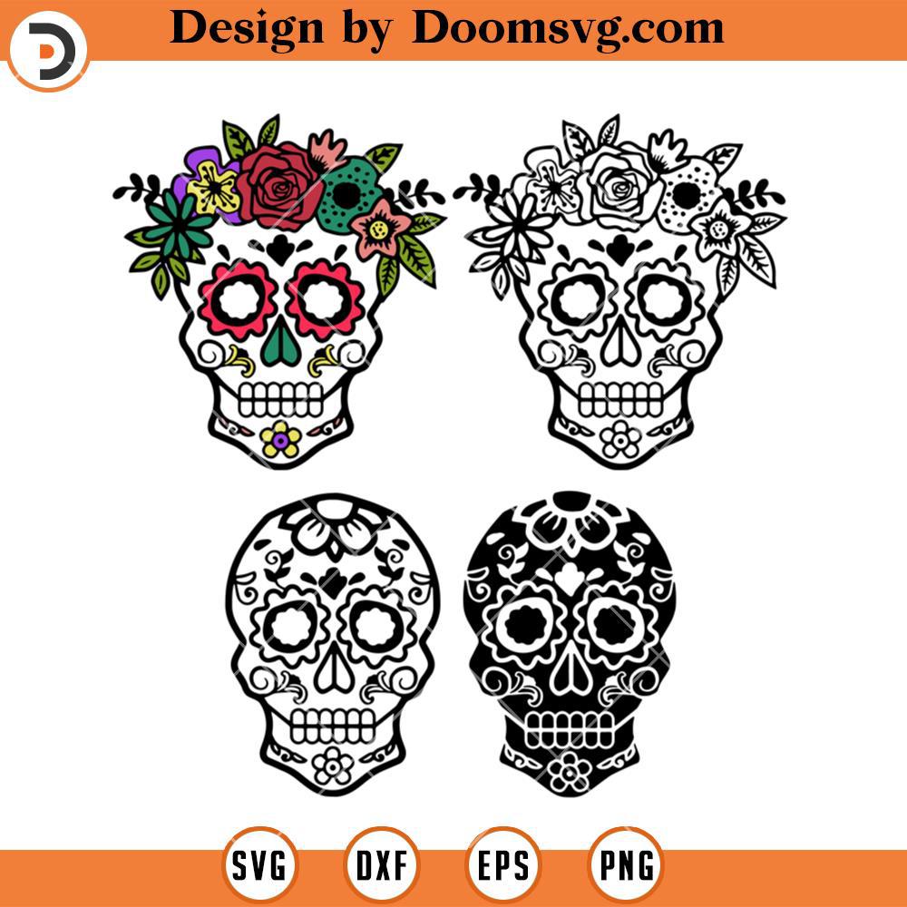 Mexican Sugar Skull SVG, Dia De Los Muertos Mexican Halloween SVG ...