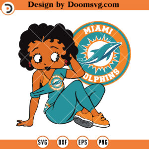 Miami Dolphins SVG, Miami Dolphins Black Girl SVG, NFL Football Team SVG