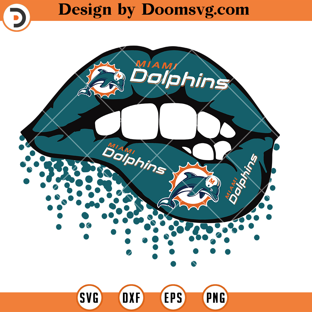 Miami Dolphins Logo Sexy Lips SVG, NFL Football Team SVG Files For ...