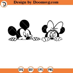 Mickey And Minnie Silhouette SVG, Friends Cartoon Disney SVG Files For Cricut