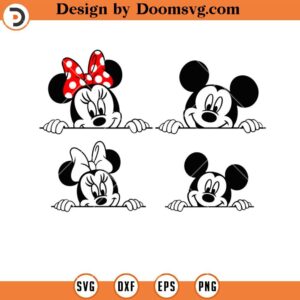 Mickey Mouse And Minnie Hiding SVG, Disney SVG Files For Cricut