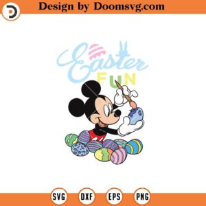 Mickey Painting Eggs SVG, Disney Easter Shirts SVG