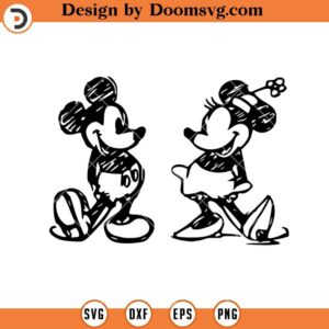 Mickey and Minnie Couple Silhouette SVG, Disney SVG Files For Cricut