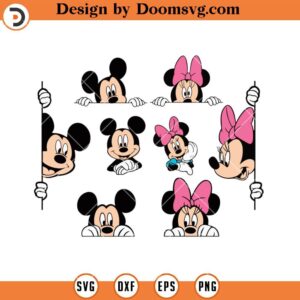 Mickey and Minnie Face Bundle SVG, Disney SVG Files For Cricut