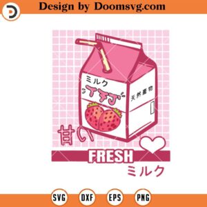 Milk Anime SVG, Stylish Aesthetic 90s Japanese Otaku SVG, Anime Cricut SVG