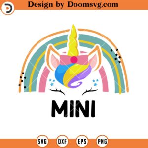 Mini Unicorn Rainbown SVG, Mimi SVG