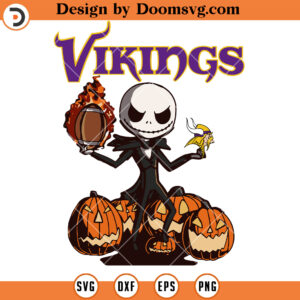 Minnesota Vikings Jack Skellington SVG, Halloween NFL Football Team SVG Files For Cricut