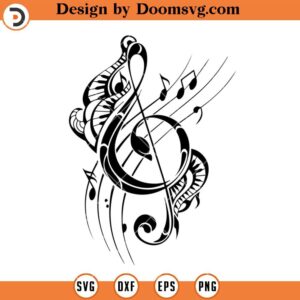 Music Note Flying SVG, Silhouette Music Notes SVG