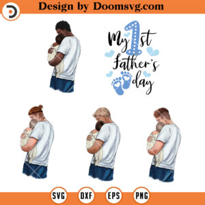 My 1st Fathers Day PNG, Dad Family Bundle PNG