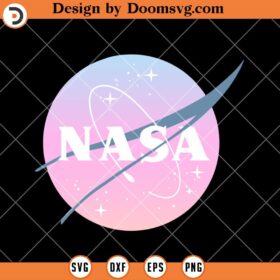 NASA Pastel Rainbow Logo SVG, Science SVG, Nasa SVG - Doomsvg
