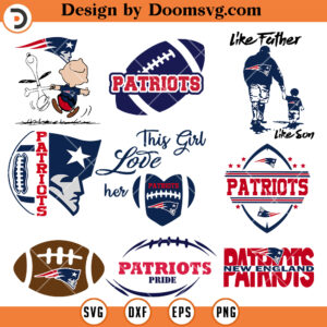 New England Patriots Bundle SVG, New England Patriots NFL Football Team SVG File For Cricut