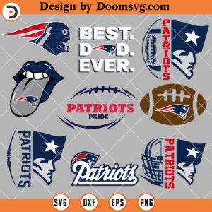 New England Patriots Bundle SVG, Patriots Heart, Lip, Dad, Ball, Stitching SVG, NFL Football Team SVG