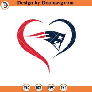 New England Patriots Heart SVG, Patriots SVG, Football Logo Files SVG