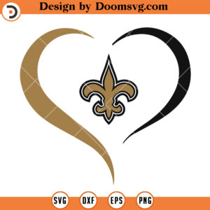 New Orleans Saints Heart SVG, New Orleans Saints Logo Football Team SVG Files For Cricut