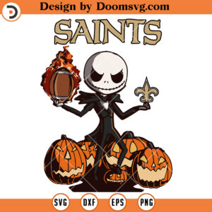 New Orleans Saints Jack Skellington SVG,NFL Football Team Halloween SVG Files For Cricut