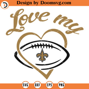 New Orleans Saints SVG, New Orleans Saints Love Heart SVG