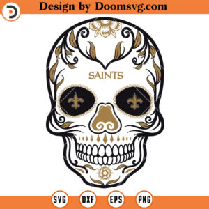 New Orleans Saints SVG, New Orleans Saints Sugar Skull SVG, NFL Football Team SVG Files For Cricut