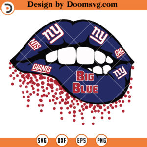 New York Giants Sexy Lips SVG, Giants NFL Football Team SVG Files For Cricut