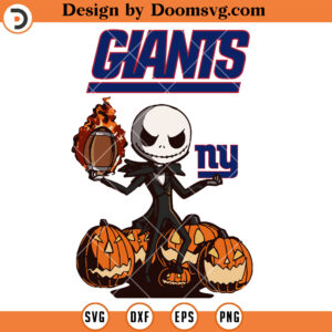 New York GiantsJack Skellington SVG, NFL Football Team Halloween SVG Files For Cricut