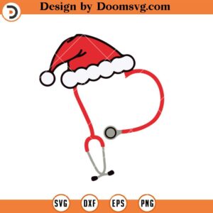 Nurse Stethoscope Heart Christmas SVG, Nurse Christmas SVG, Nurse SVG