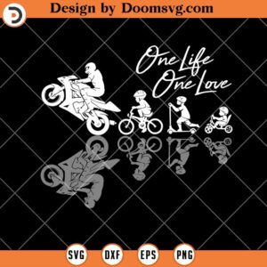 One Life One Love SVG, Dad Biker SVG, Motorbike Father SVG, Family Biker SVG