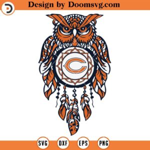 Owl Mandala Chicago Bears SVG, Chicago Bears SVG, NFL Football Logo Team SVG Files