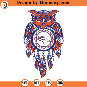 Denver Broncos SVG, Owl Mandala Denver Broncos SVG, NFL Football Team SVG