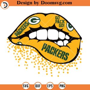 Green Bay Packers SVG, Packers Dripping Lips SVG, NFL Football Team SVG Files For Cricut