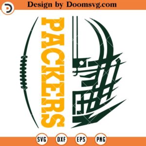 Packers Half Player Face Logo SVG, Green Bay Packers SVG, NFL Football Team SVG Files For Cricut