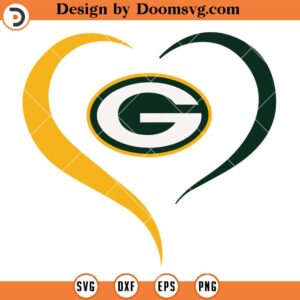 Packers Heart Logo SVG, Green Bay Packers SVG, Football SVG, NFL Team SVG