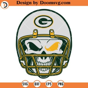 Packers Skull In Helmet SVG, Green Bay Packers SVG, NFL Football Team SVG Files For Cricut