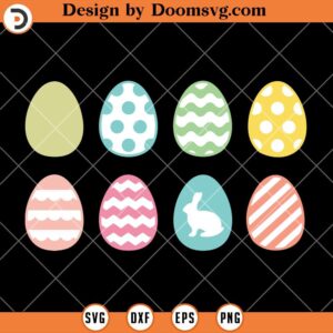 Pastel Easter Eggs Bundle SVG, Cute Egg SVG