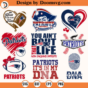 Patriot Bundle SVG, New England Patriots Logo SVG, NFL Football SVG