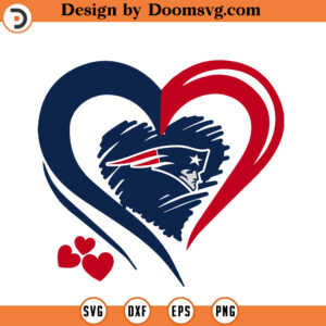 Patriots Heart SVG, New England Patriots SVG, Football Logo Files SVG