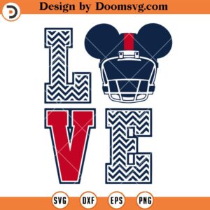 Patriots Mickey Love SVG, New England Patriots SVG, Football Logo Files SVG