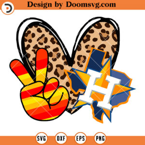 Peace Love Astros SVG, Houston Astros Baseball MLB Team SVG Files For Cricut